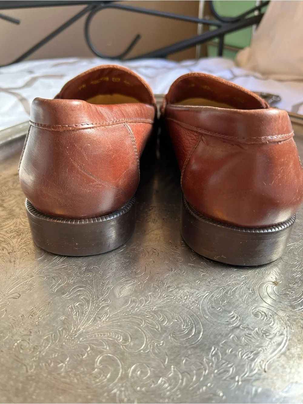Vintage 80’s Florsheim Imperial peppled leather loafer. Made in Brazil. Mens 10